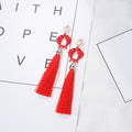 Eighteen Red Chinese Knot and Tassel Festive Earrings view 3