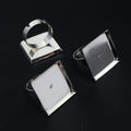 Electroplated Iron Square Ring Bezel Tray Setting For 20mm Glass Cabochon DIY Jewelry view 3