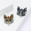 Alloy Rhinestone Fox Head Brooch For Fashion Clothing Decoration view 1