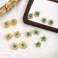 French Vintage Irregular Flower Texture Stud Earrings Light Luxury Metal Fashion Jewelry view 1