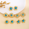 French Vintage Irregular Flower Texture Stud Earrings Light Luxury Metal Fashion Jewelry view 2