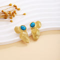 French Vintage Irregular Flower Texture Stud Earrings Light Luxury Metal Fashion Jewelry view 4