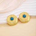 French Vintage Irregular Flower Texture Stud Earrings Light Luxury Metal Fashion Jewelry view 3
