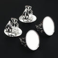 Electroplated Iron Oval Ring Bezel Blanks 13x18mm 18x25mm Jewelry Ring Base Findings view 4