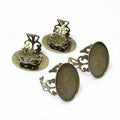 Electroplated Iron Oval Ring Bezel Blanks 13x18mm 18x25mm Jewelry Ring Base Findings view 3