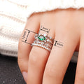 Four Piece Stackable Geometric Ring Set, Light Luxury Elegant Sweet Style Fashion Jewelry view 4