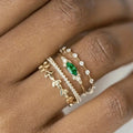 Four Piece Stackable Geometric Ring Set, Light Luxury Elegant Sweet Style Fashion Jewelry view 1