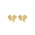 European American Flower Bow Textured Pearl Stud Earrings Light Luxury Metal Fashion Ear Jewelry view 5