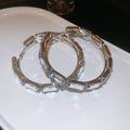 Rhinestone Square Metal Hoop Earrings For Women Geometric Statement Light Luxury Fashion Jewelry view 4
