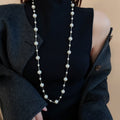 Minimalist Faux Pearl Round Geometric Sweater Necklace For Women Light Luxury Elegant Fashion Jewelry view 1