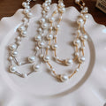 Minimalist Faux Pearl Round Geometric Sweater Necklace For Women Light Luxury Elegant Fashion Jewelry view 2