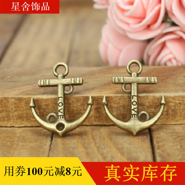 LOVE Anchor Alloy Charm Pendant