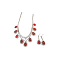 Light Luxury Copper Rhinestone Waterdrop Tassel Necklace And Earrings Jewelry Set view 5