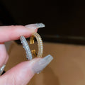 Gold Plated Zircon Twisted Open Ring For Women view 2