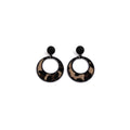 Luxury Leopard Print Geometric Hollow Round Hoop Alloy Acrylic Statement Drop Dangle Earrings view 5
