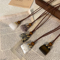 Alloy Geometric Faux Leather Bag Pendant Sweater Necklace For Women High-End Fashion Accessory view 1