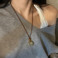 Alloy Geometric Faux Leather Bag Pendant Sweater Necklace For Women High-End Fashion Accessory view 2
