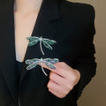 Luxury Copper Enamel Zircon Dragonfly Brooch For Women Fashion Insect Lapel Pin Accessory view 3