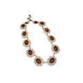 Alloy Oval Floral Rhinestone Jewelry Set, Luxury Vintage Necklace Earrings Bracelet view 5