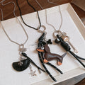 Alloy Coffee Brown Puppy Pendant Sweater Necklace Chic Dog Design Fashion Accessory For Women view 2