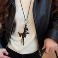 Alloy Coffee Brown Puppy Pendant Sweater Necklace Chic Dog Design Fashion Accessory For Women view 4