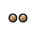 Light Luxury Round Faux Pearl Stud Earrings With Flocked Finish And Silver Posts view 5