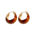 Maillard Resin U Shaped Hoop Earrings Vintage Light Luxury Autumn Winter Fashion Ear Cuffs view 5