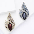 Alloy Rhinestone Peacock Eye Feather Brooch For Creative Apparel Decoration view 1