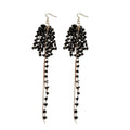 Light Luxury Geometric Glass Bead Tassel Drop Earrings, Statement Fashion Jewelry view 5