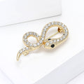 Alloy Rhinestone Figure Eight Snake Brooch For Fashion Clothing view 3