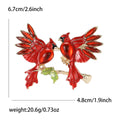 Alloy Rhinestone Red Bird Pair Brooch Pin For Womens Apparel view 4