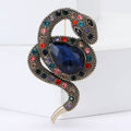 Alloy Rhinestone Snake Brooch Pin For Blazers And Coats view 1