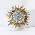 Alloy Rhinestone Sun Brooch Pin For Sweater And Suit Decoration view 1
