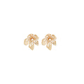 European Vintage Flower Pearl Hollow Heart Stud Earrings, Light Luxury Metal Minimalist Ear Jewelry view 5
