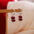 Light Luxury Red Candied Hawthorn Beaded Pendant Alloy Hoop Drop Earrings Elegant Women's Fashion Earrings view 1