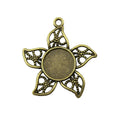 Star Flower Round Pendant Tray Jewelry Making Component view 4