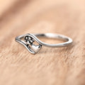 Cute Cat Paw Heart Ring For Women, Fashion Daily Wear Adjustable Finger Jewelry view 3