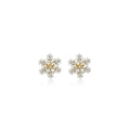 Elegant Light Luxury Double Layer Snowflake Rhinestone Crystal Alloy Winter Party Stud Earrings view 5