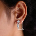 Palace Style Metal Flower Leaf Tassel Earrings For Women, Luxury Wedding Jewelry view 4