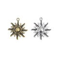Radiant Sun Metal Charm in 4 Finishes for Jewelry Crafts view 5