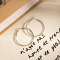 Style Elegant Silver Alloy Irregular Geometric Hoop Earrings For Women Minimalist Face Slimming Earrings view 2