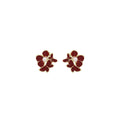 Vintage Red Enamel Flower Pearl Studs Gold Plated Alloy Elegant Winter Fashion Women's Earrings view 5