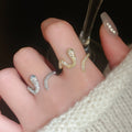 Gold Plated Zircon Snake Open Ring For Women view 1