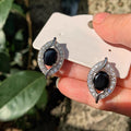 Micro Pave Forest Style Leaf Stud Earrings, Niche Light Luxury Daily Jewelry Accessories view 1