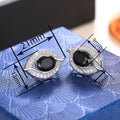 Micro Pave Forest Style Leaf Stud Earrings, Niche Light Luxury Daily Jewelry Accessories view 4