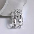 Korean Style Cross Design Ring With Round Zircon For Women, Sparkling Evening Dress Jewelry view 3