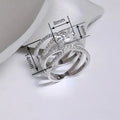 Korean Style Cross Design Ring With Round Zircon For Women, Sparkling Evening Dress Jewelry view 4