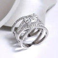 Korean Style Cross Design Ring With Round Zircon For Women, Sparkling Evening Dress Jewelry view 2
