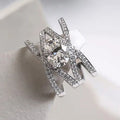 Korean Style Cross Design Ring With Round Zircon For Women, Sparkling Evening Dress Jewelry view 1
