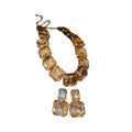 Alloy Rhinestone Square Necklace And Earrings Jewelry Set, Western Statement Collarbone Accessories view 5